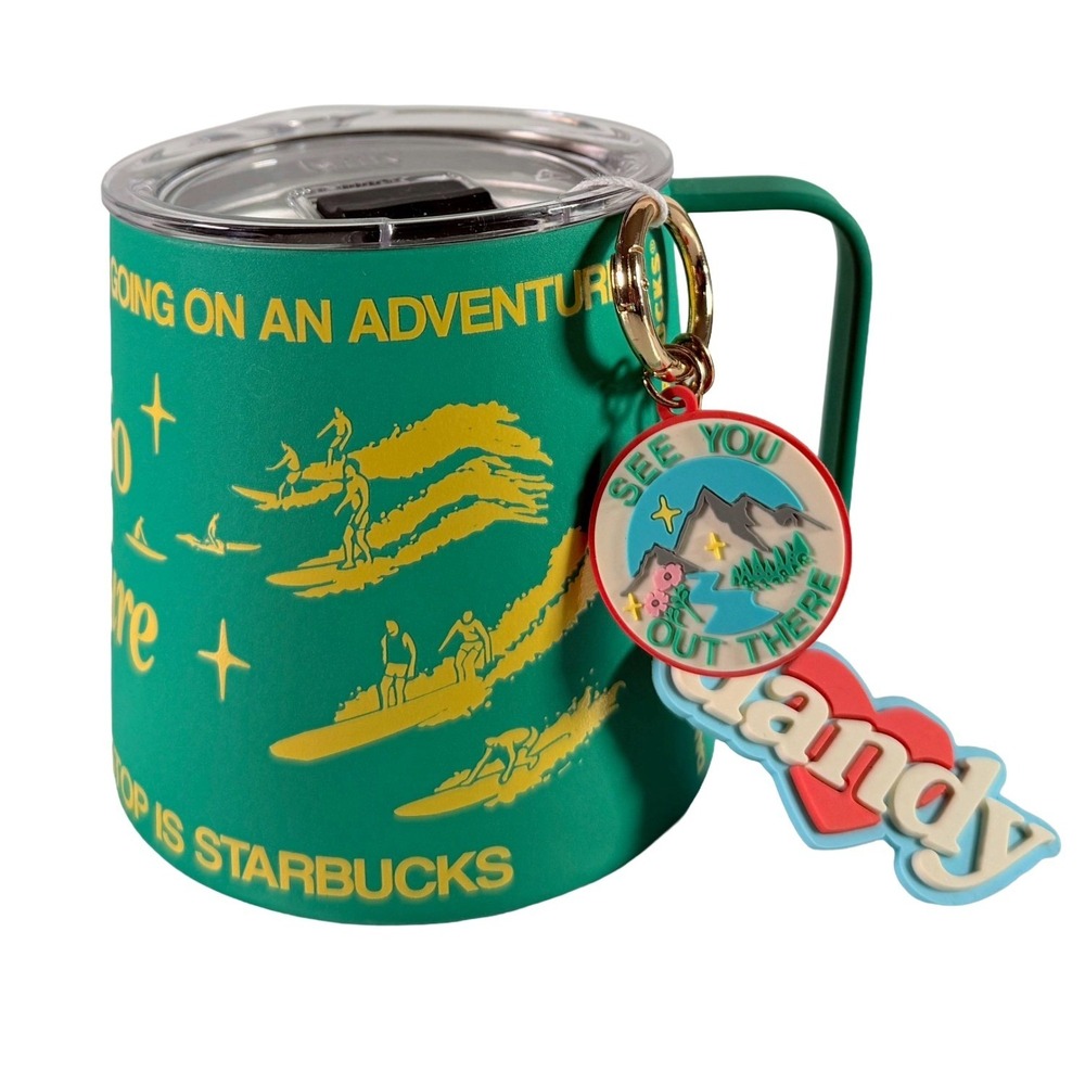 Starbucks MiiR Dandy World Camp Mug Green New Adventure Surfing Mountain Charm